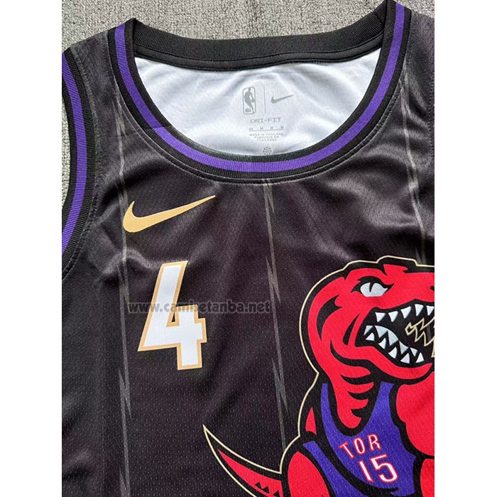 Camiseta Toronto Raptors Scottie Barnes #4 Ciudad 2024-25 Negro